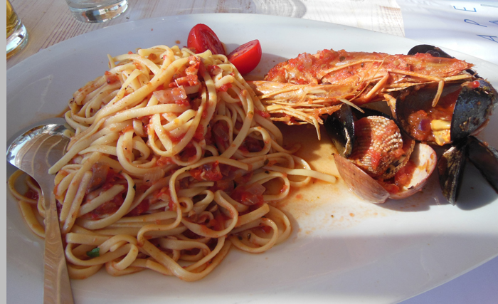 Greek Seafood Pasta