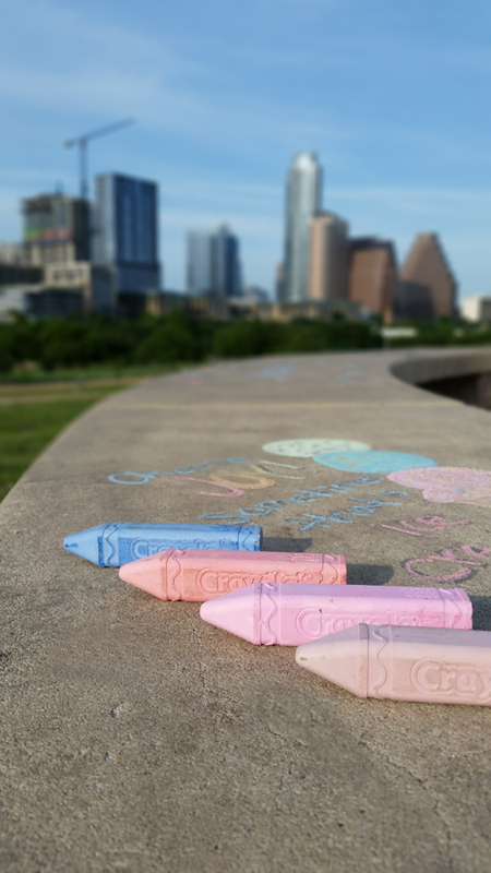 Crayola Sidewalk Selfies Austin Skyline | Brit&Co| Fearless Captivations