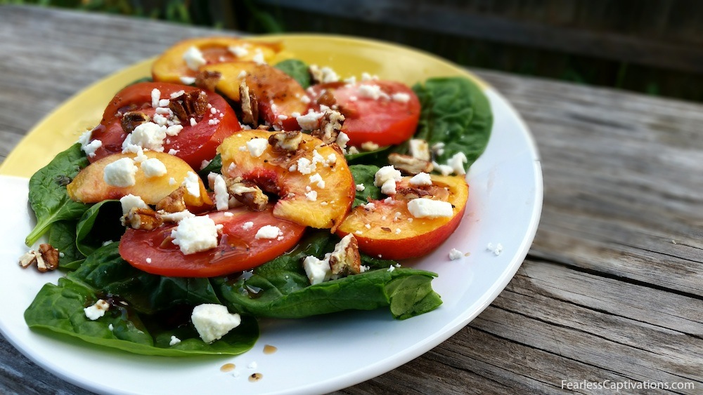 Peach Salad with Feta Recipe | Fearless Captivations