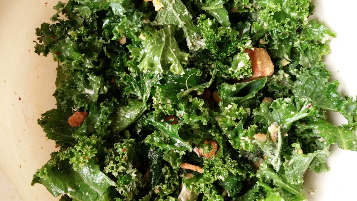 Fearless Captivations Recipe Spicy Kale Salad with Poached Egg