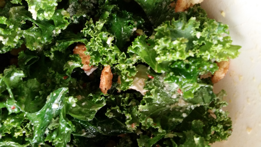 Fearless Captivations Spicy Kale Salad with Poached Egg