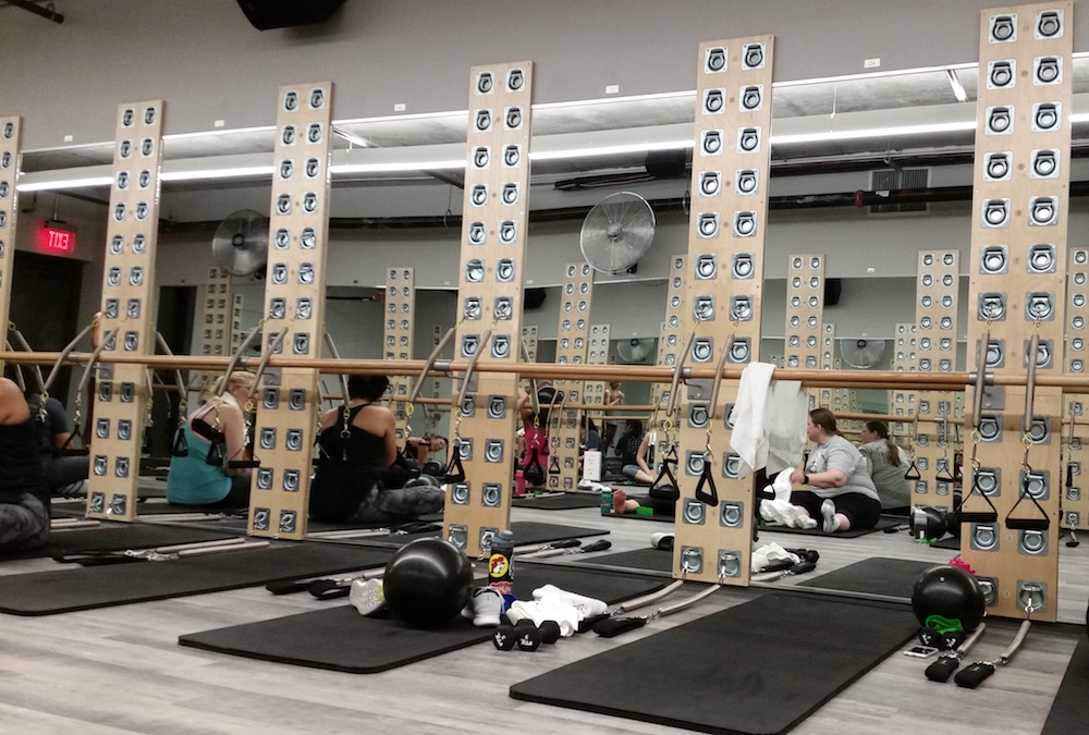 The pilates/barre room at The Lab