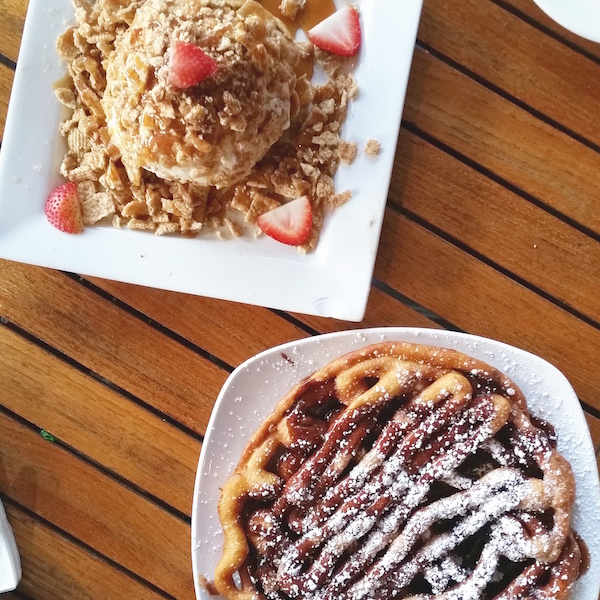 Cinnamon Toast Crunch Fried Ice Cream and Nutella Funnel Cake