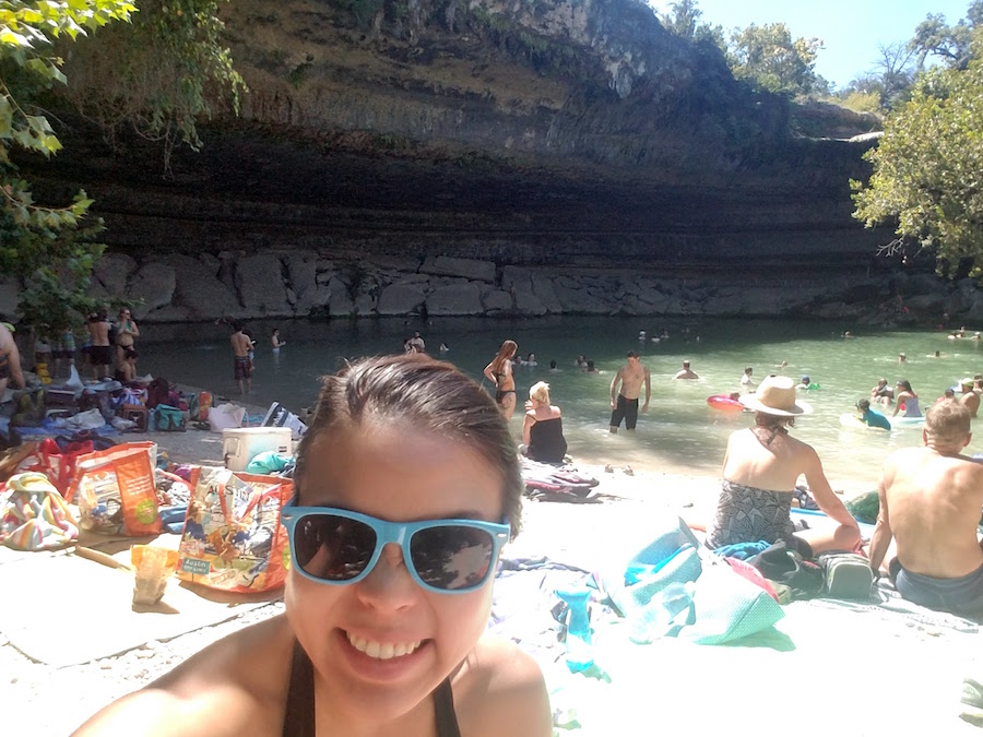 Take a selfie at Hamilton Pool